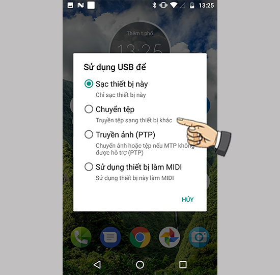 Chọn chuyển tệp